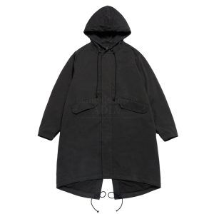 SCRIPT LOGO PRINTING FISHTAIL JACKET BLACK