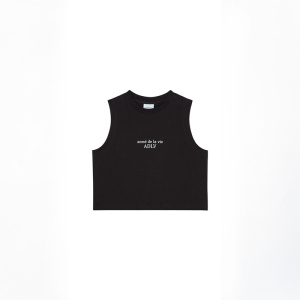 BASIC LOGO WOMAN CROP SLEEVELESS BLACK
