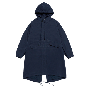 SCRIPT LOGO PRINTING FISHTAIL JACKET NAVY
