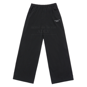 BASIC LOGO NYLON SET UP PANTS BLACK